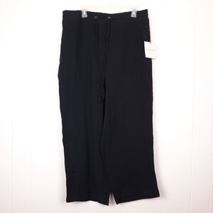 Cynthia Rowley gauze relaxed straight drawstring pants coastal beach Lagenlook